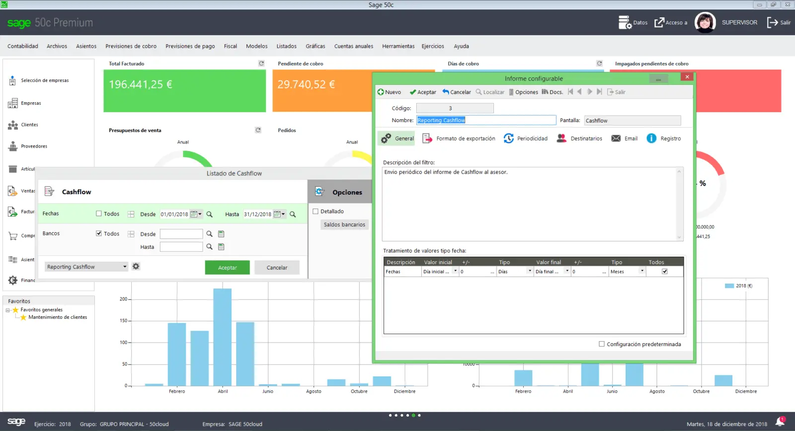 sage 50 en funcionamiento en un ordenador